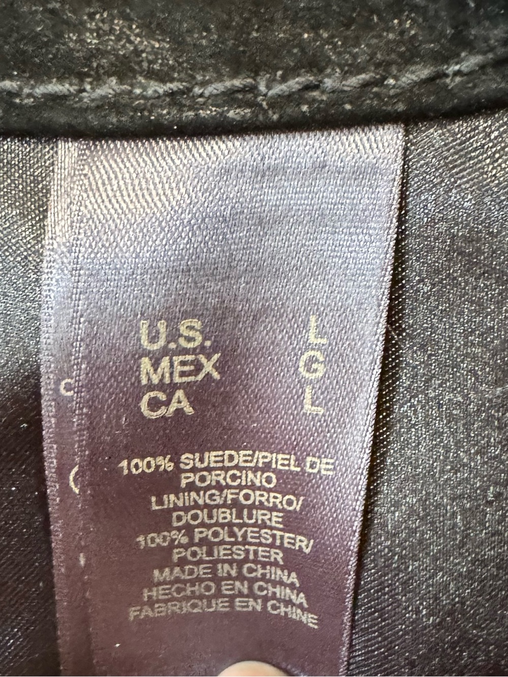 Liz Claiborne Black Suede Leather Jacket Womens Large Y2K Vintage Zip Button - Picture 3 of 11
